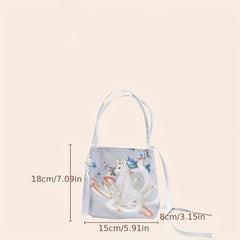 Chinese Style Crossbody Bag Floral Embroidered Purse Shoulder Handbag