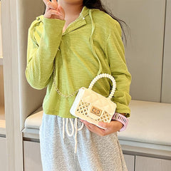 Mini PVC Handbag Chains Strap Flap Crossbody Bag