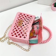 Mini PVC Handbag Chains Strap Flap Crossbody Bag