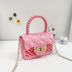 Mini PVC Handbag Chains Strap Flap Crossbody Bag
