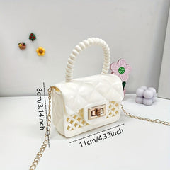 Mini PVC Handbag Chains Strap Flap Crossbody Bag