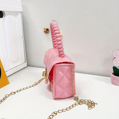 Mini PVC Handbag Chains Strap Flap Crossbody Bag