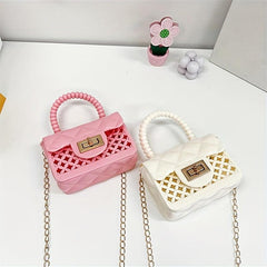 Mini PVC Handbag Chains Strap Flap Crossbody Bag