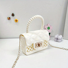 Mini PVC Handbag Chains Strap Flap Crossbody Bag