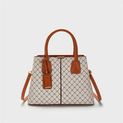 Vintage Geometric Print Tote Bag Retro Top Handle Satchel Classic Handbag