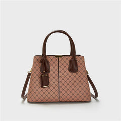 Vintage Geometric Print Tote Bag Retro Top Handle Satchel Classic Handbag