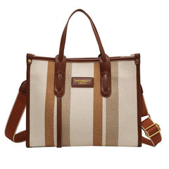 Vintage Striped Pattern Tote Bag Retro Canvas Crossbody Bag