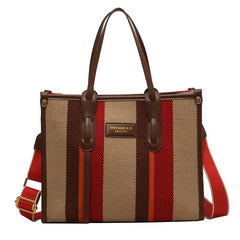 Vintage Striped Pattern Tote Bag Retro Canvas Crossbody Bag