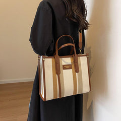 Vintage Striped Pattern Tote Bag Retro Canvas Crossbody Bag