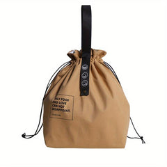 Canvas Lunch Box Bag Drawstring Bundle Pocket Travel Picnic Work School