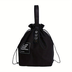 Canvas Lunch Box Bag Drawstring Bundle Pocket Travel Picnic Work School