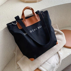 Vintage Canvas Tote Bag Large Capacity Women's Handbag