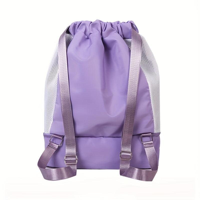 Dry Wet Drawstring Backpack Sports Gym Bag With Shoe Compartment