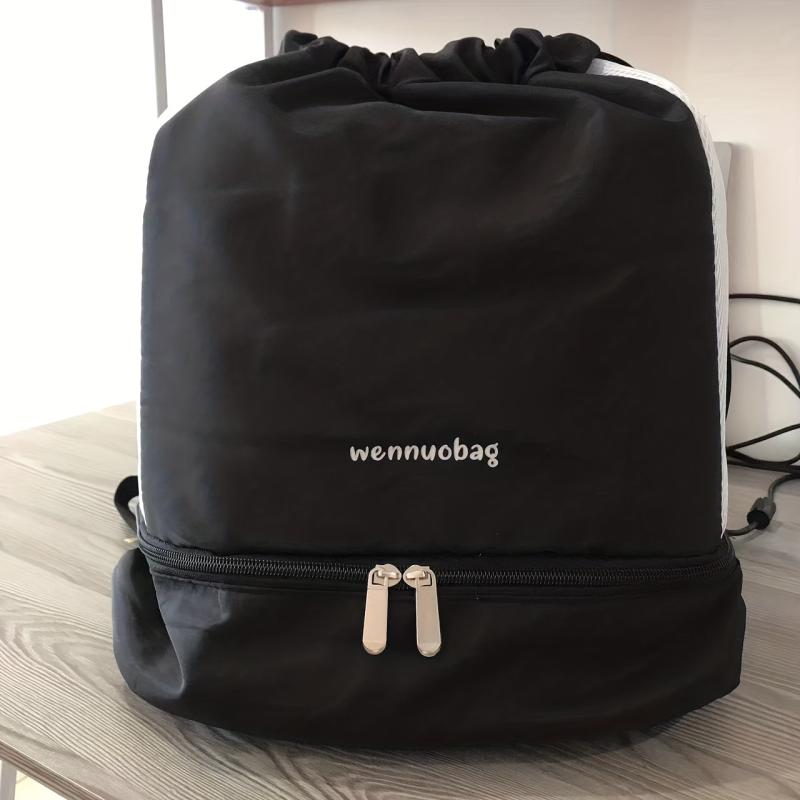 Dry Wet Drawstring Backpack Sports Gym Bag With Shoe Compartment