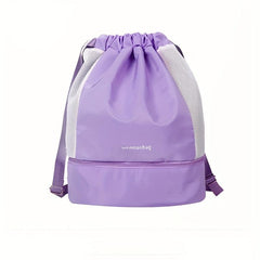 Dry Wet Drawstring Backpack Sports Gym Bag With Shoe Compartment