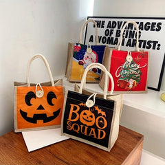 Halloween Pumpkin Ghost Skull Lunch Bag Christmas Gist Tote Bags