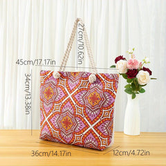 Large Capacity Tote Bag Beach Shoulder Bag Handbag Grocery Shopping Travel