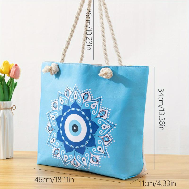 Large Capacity Tote Bag Beach Shoulder Bag Handbag Grocery Shopping Travel