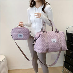 Large Capacity Sports Bag Sets Portable Gym Handbag With Square Handbag
