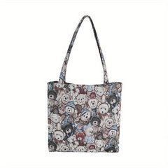 Cartoon Bear Student Bag Lazy Style Canvas Bag Shopping Bag Tote Bag
