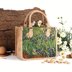 Famous Painting Pattern Handbag Retro Satchel Bag