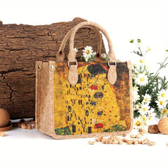 Famous Painting Pattern Handbag Retro Satchel Bag