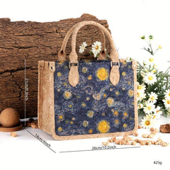 Famous Painting Pattern Handbag Retro Satchel Bag