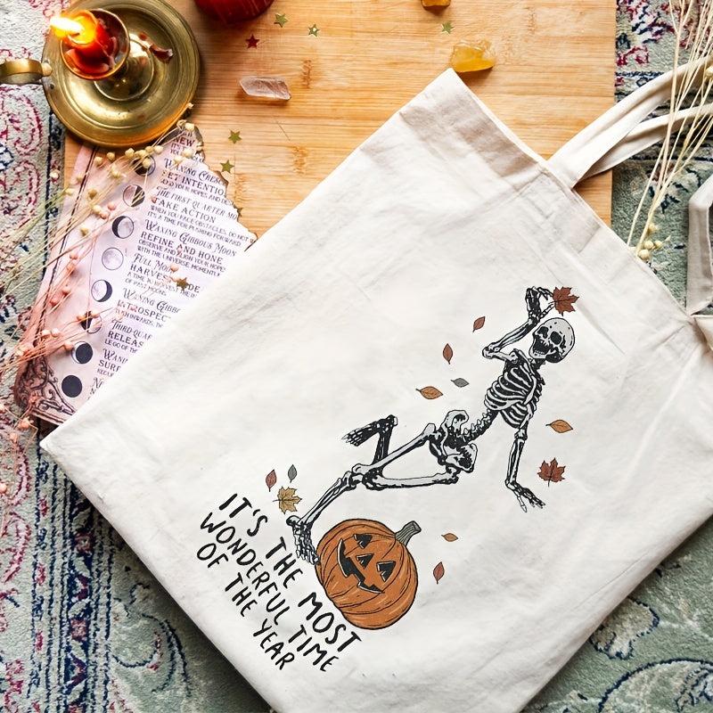 Halloween Skeleton Pattern Tote Bag