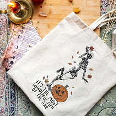 Halloween Skeleton Pattern Tote Bag