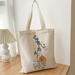 Halloween Skeleton Pattern Tote Bag