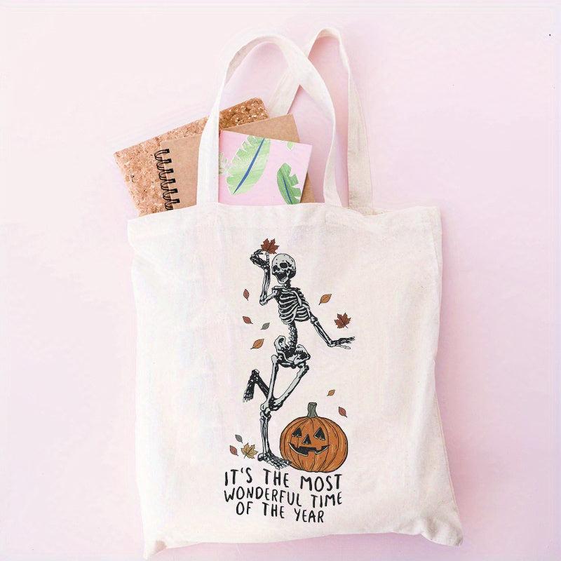 Halloween Skeleton Pattern Tote Bag