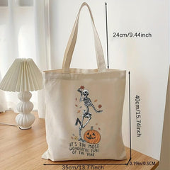 Halloween Skeleton Pattern Tote Bag
