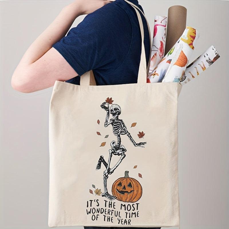 Halloween Skeleton Pattern Tote Bag
