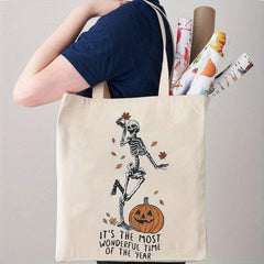 Halloween Skeleton Pattern Tote Bag