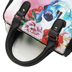 Flower Skull Print Handbag Halloween Ghost Crossbody Bag