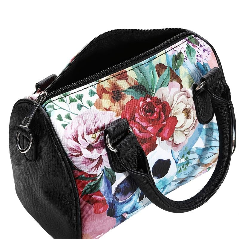 Flower Skull Print Handbag Halloween Ghost Crossbody Bag