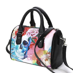 Flower Skull Print Handbag Halloween Ghost Crossbody Bag