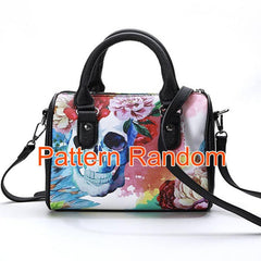 Flower Skull Print Handbag Halloween Ghost Crossbody Bag