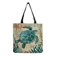 Turtle Pattern Shoulder Bag Lightweight Shopper Bag