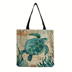 Turtle Pattern Shoulder Bag Lightweight Shopper Bag