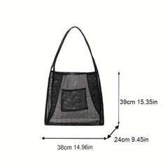 Summer Hollow Mesh Bag Solid Large Capacity Shoulder Bag All Match Beach Bag
