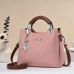 Fashionable Crossbody Bag With Star Pendant Double Handle Work Purse