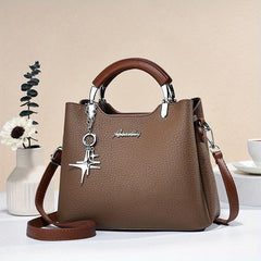 Fashionable Crossbody Bag With Star Pendant Double Handle Work Purse
