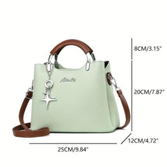 Fashionable Crossbody Bag With Star Pendant Double Handle Work Purse