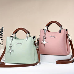Fashionable Crossbody Bag With Star Pendant Double Handle Work Purse