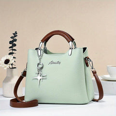 Fashionable Crossbody Bag With Star Pendant Double Handle Work Purse
