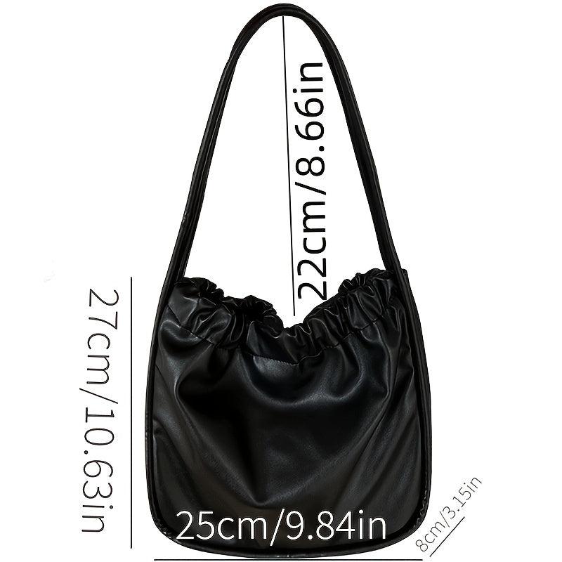 Cloud Ruched Tote Bag PU Leather Shoulder Handbag