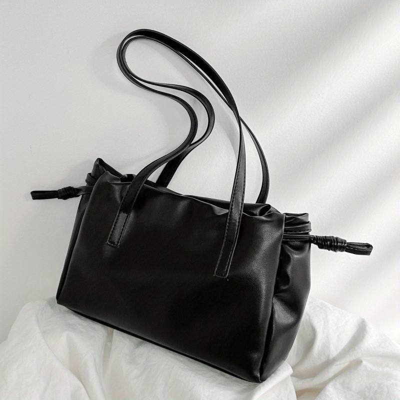 Stylish Shoulder Bag Large Capacity PU Leather Minimalist Underarm Bag