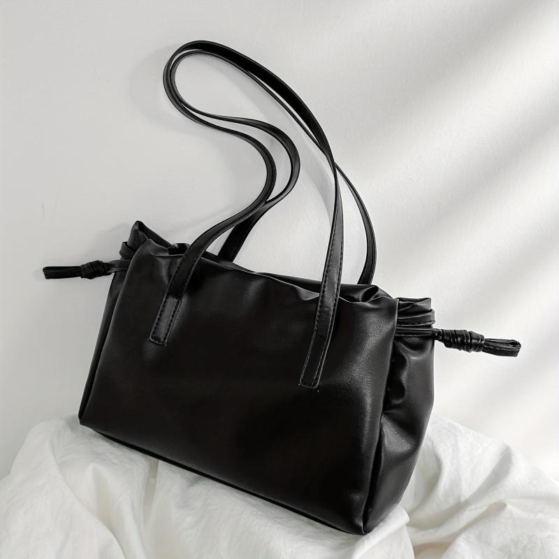 Stylish Shoulder Bag Large Capacity PU Leather Minimalist Underarm Bag