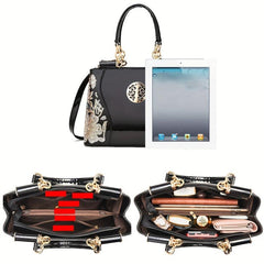 Sequin Embroidery Shoulder Bag with Adjustable Strap